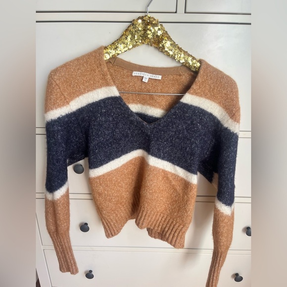 Veronica Beard Emilia Striped V-Neck Sweater - Picture 5 of 11